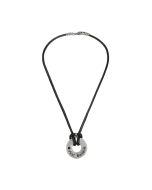Sea Smadar Black Leather and Silver Coin Necklace